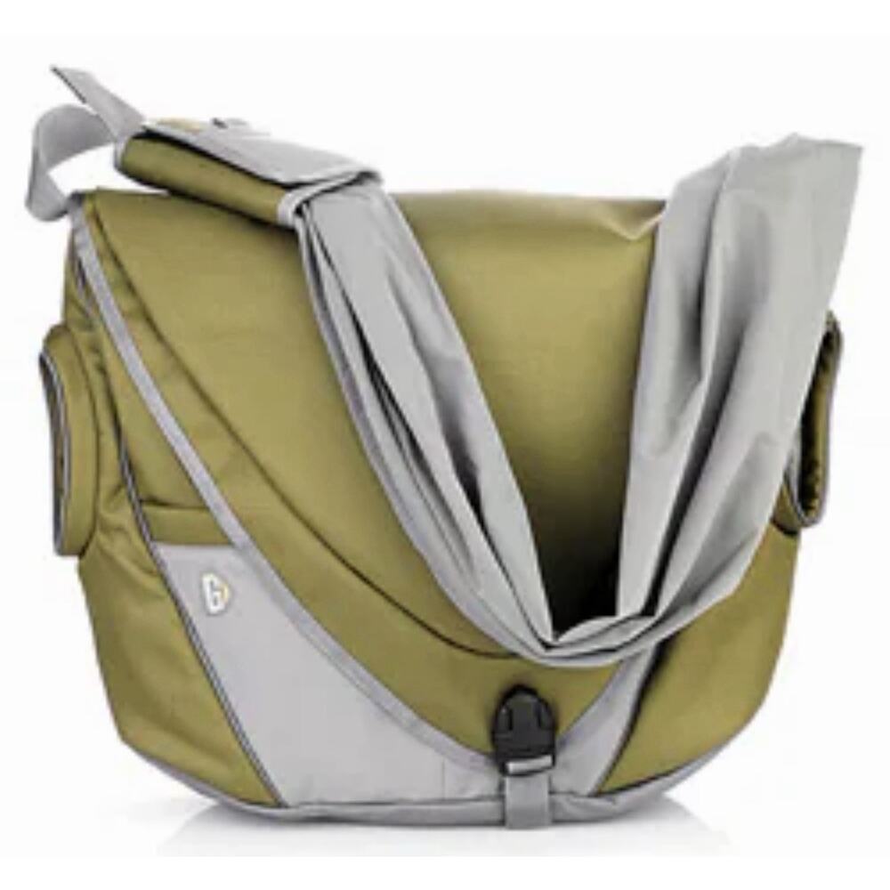 Go Gaga Messenger Diaper Bag Olive Green Gray dad's mom's baby sling purse - Picture 2 of 16